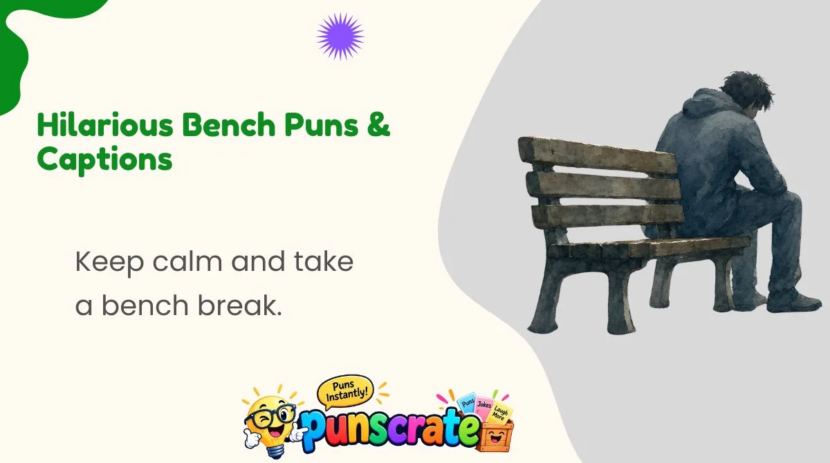 hilarious-bench-puns-and-captions Hilarious Bench Puns & Captions